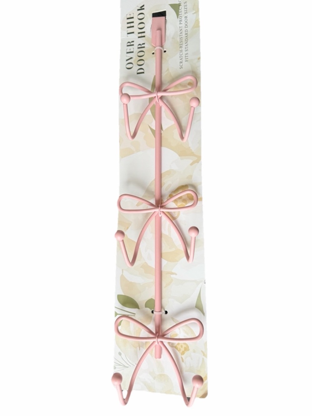 Over the Door Hook Hanger organizer coquette girly blush pink bows decor new